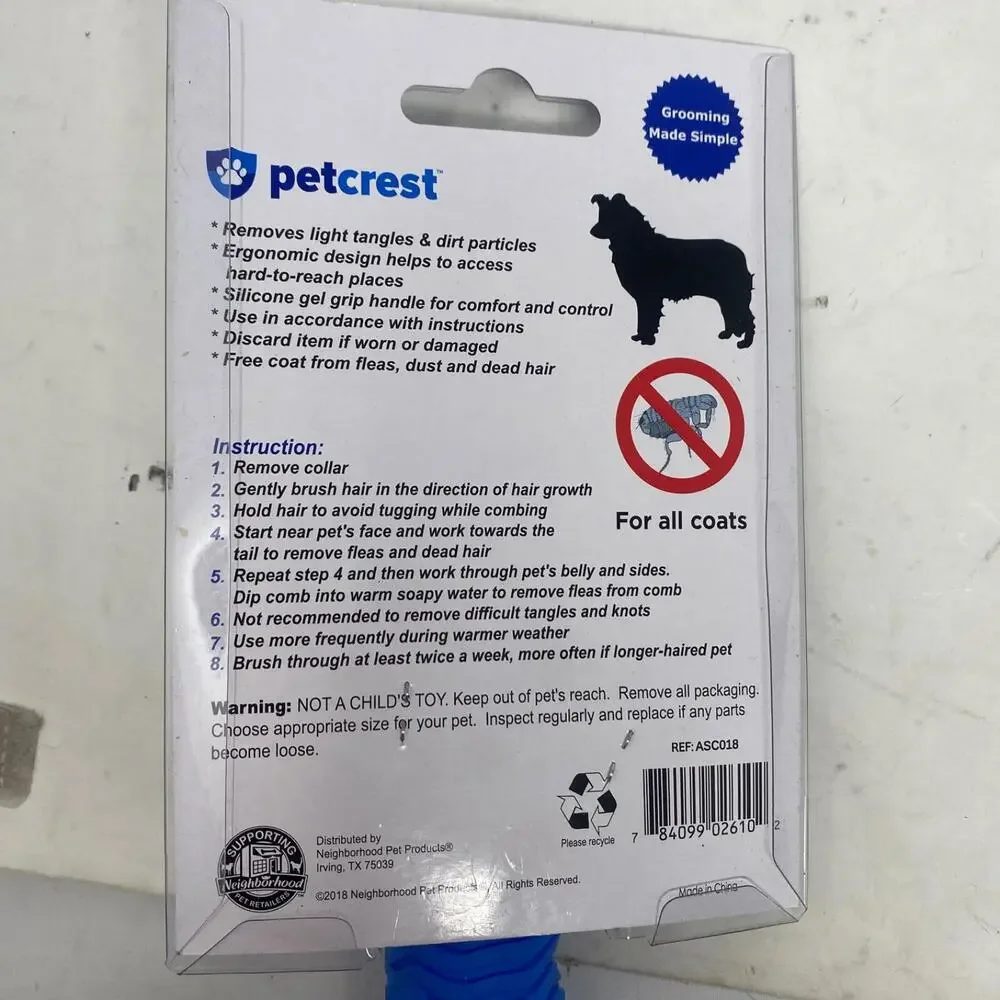 Petcrest Flea Comb Removes Fleas and Mats with Comfort Grip for Dogs